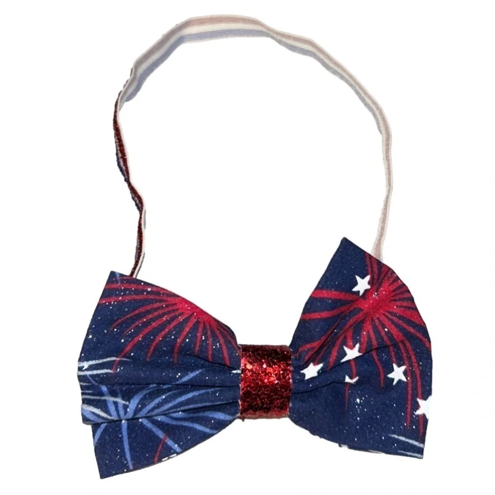 Three red, white and blue headbands